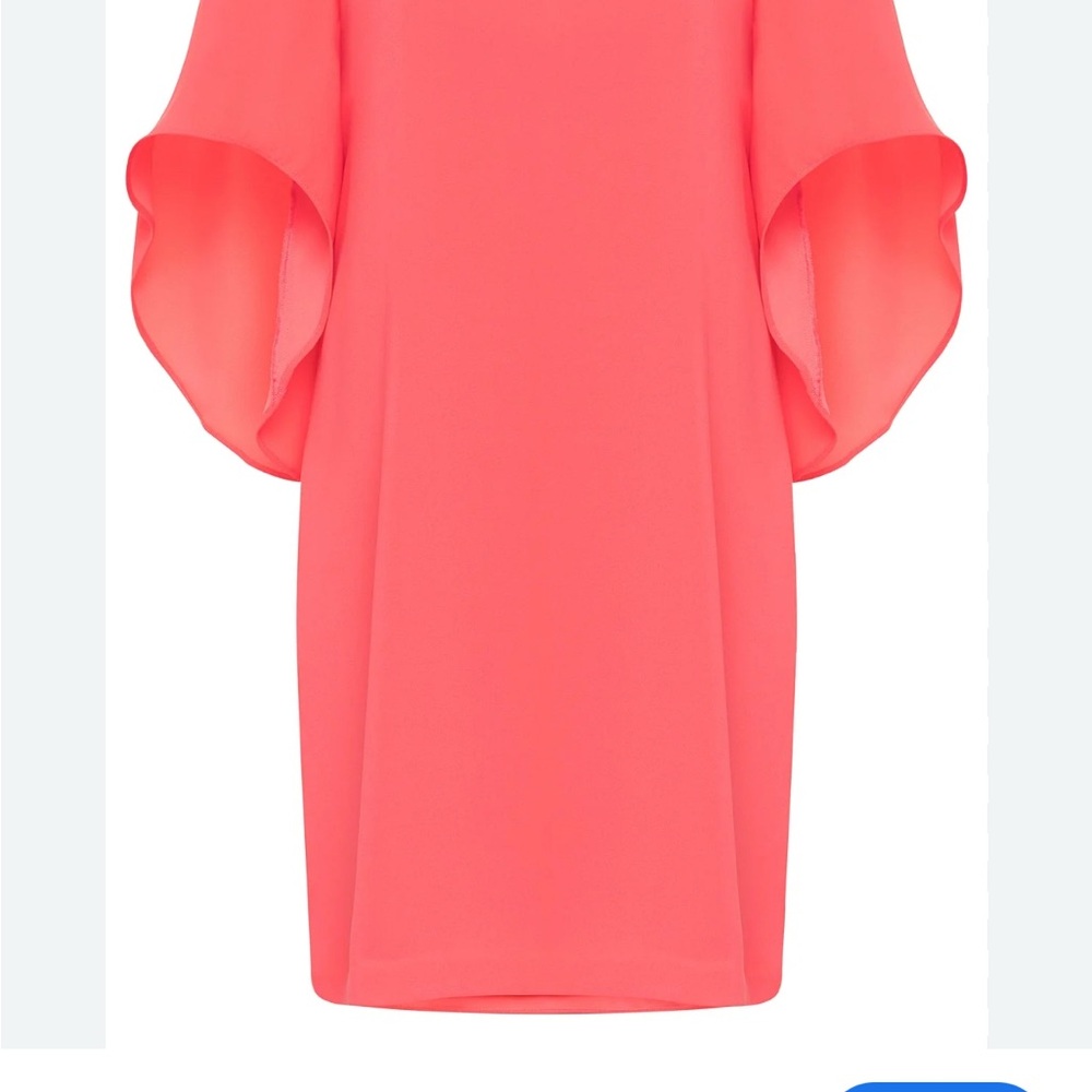 Chic Coral Dress with Flowy Sleeves
